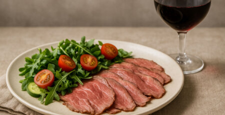 receta roast beef frío con ensaladas frescas