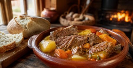 Guiso de plateada con papas y verduras